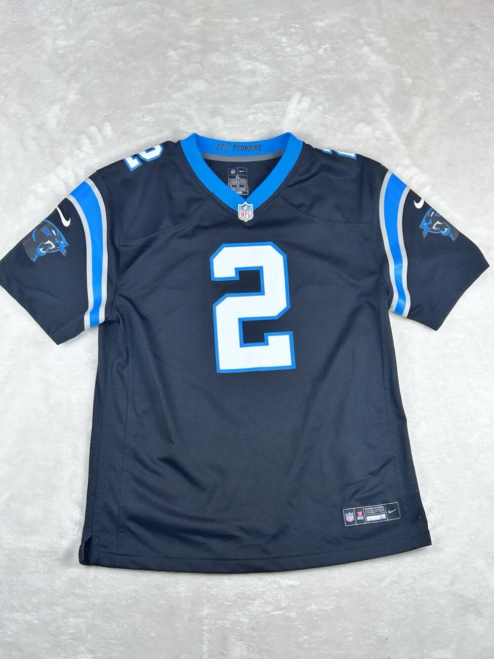 Nike NFL Carolina Panthers #2 DJ Moore On-Field Jersey Black Womens Size XL